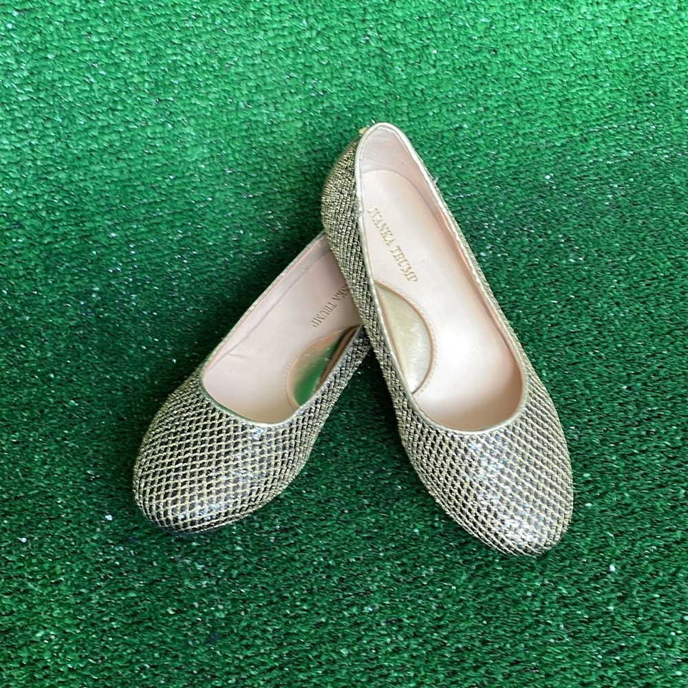 Ivanka Trump Kid's Ballet Flats SZ 1 Black/Gold NEW